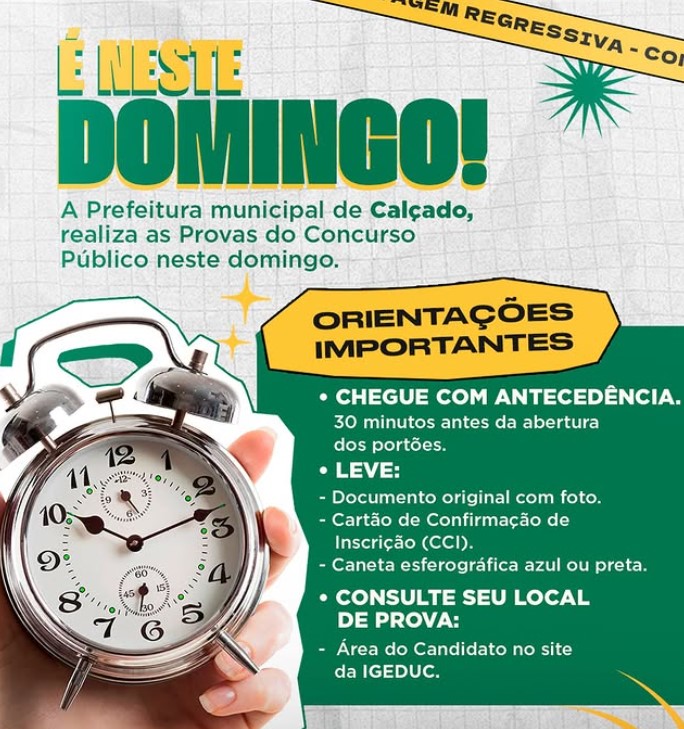Provas de seleção serão aplicadas neste domingo, 4 de janeiro de 2026