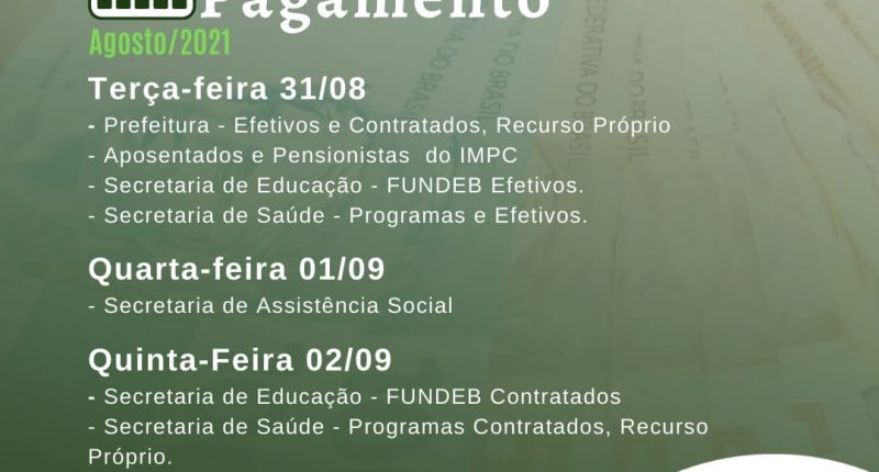 Prefeitura de Calçado divulga cronograma de pagamento dos servidores municipais