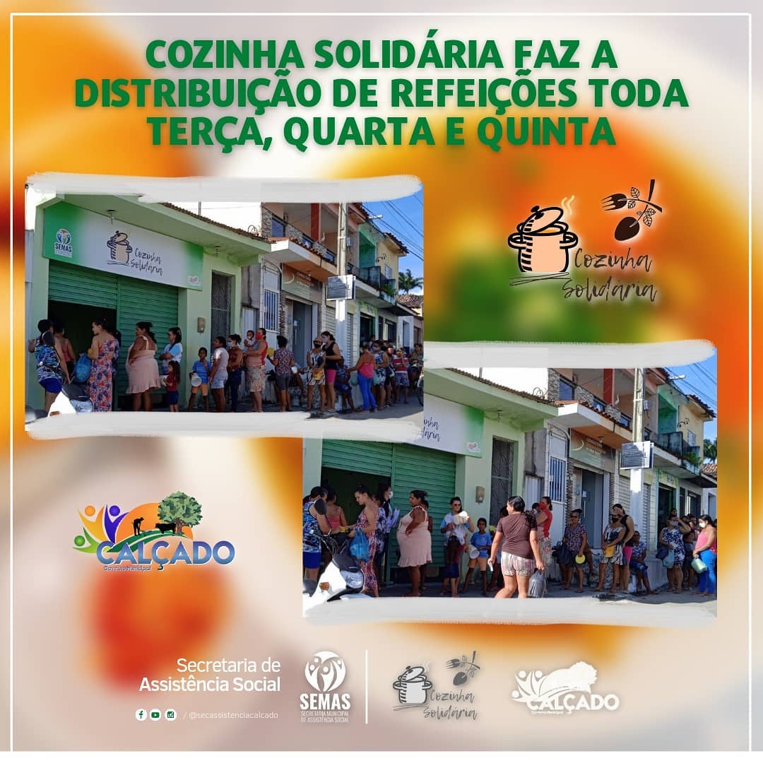 Cozinha Solidária mantém distribuição regular de refeições em Calçado