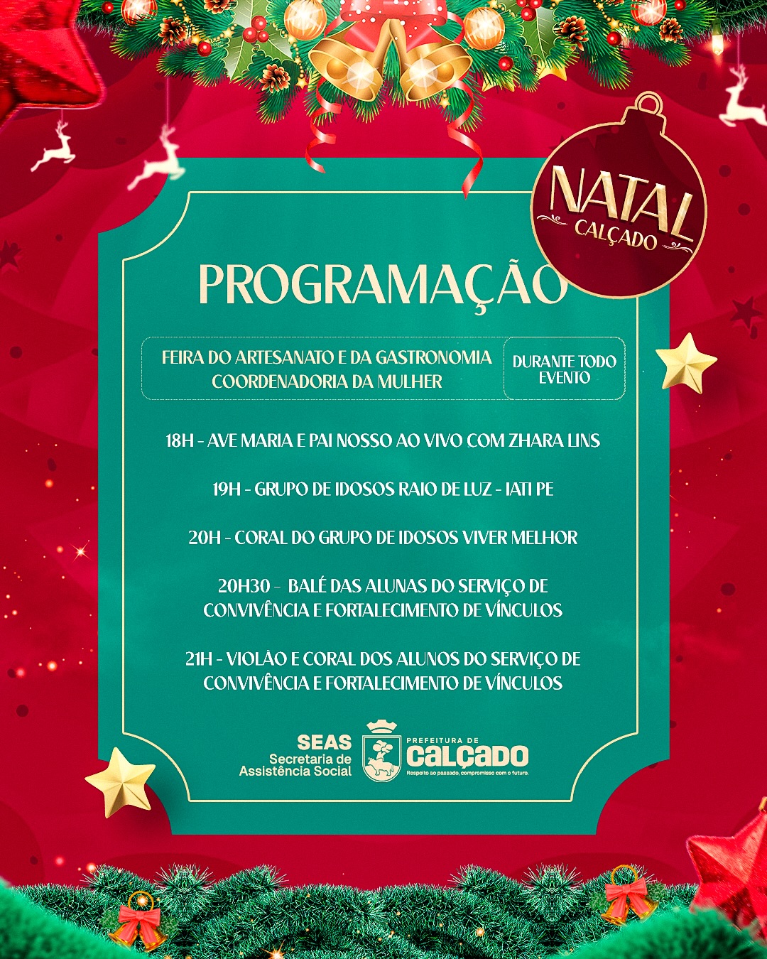 Calçado promove Celebração de Natal com apresentações culturais e participação da comunidade