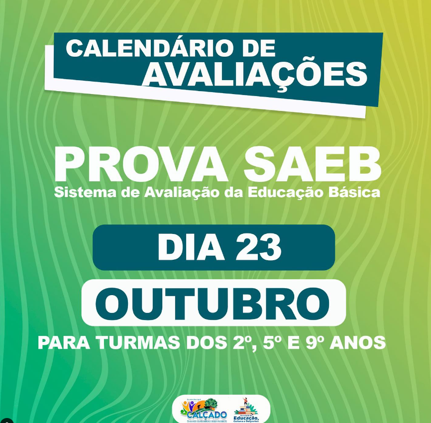 Prova do SAEB será aplicada em Calçado no dia 23 de outubro