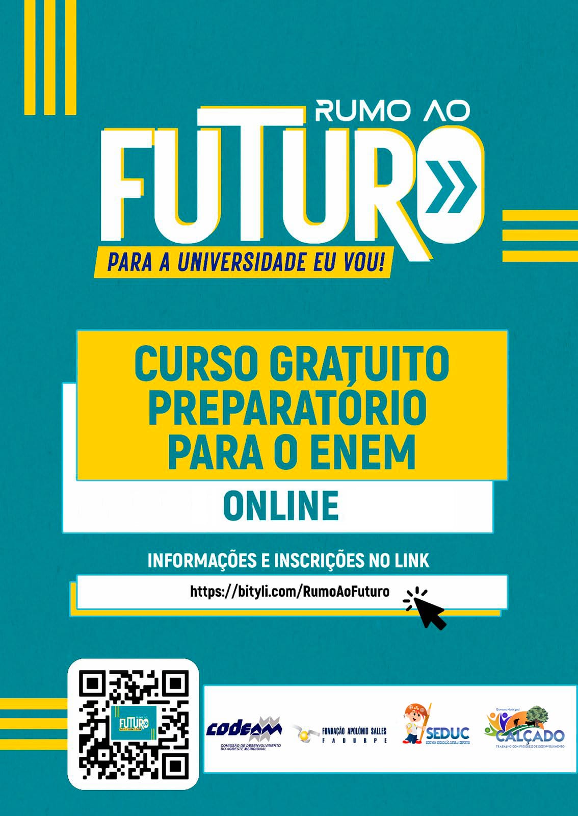Prefeitura de Calçado oferece curso gratuito preparatório para o Enem