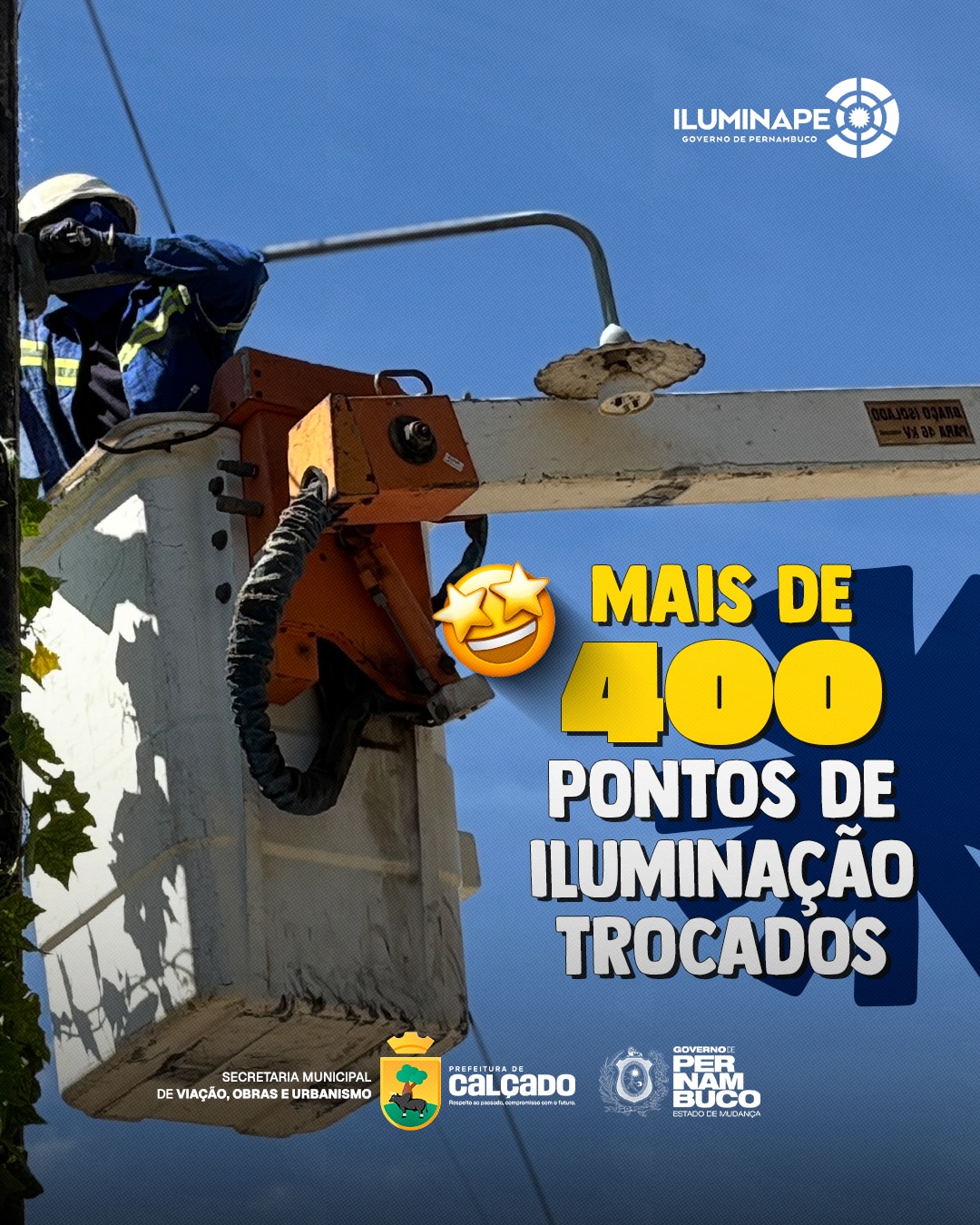 Calçado conclui implantação de iluminação pública em LED pelo programa Ilumina PE.