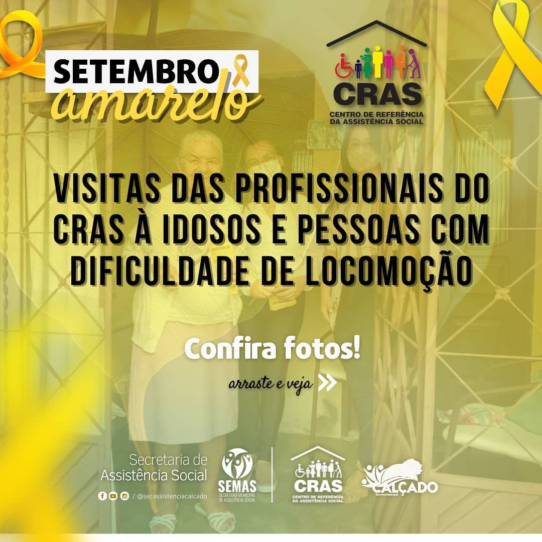 CRAS de Calçado Realiza Visitas Domiciliares em Alusão ao Setembro Amarelo