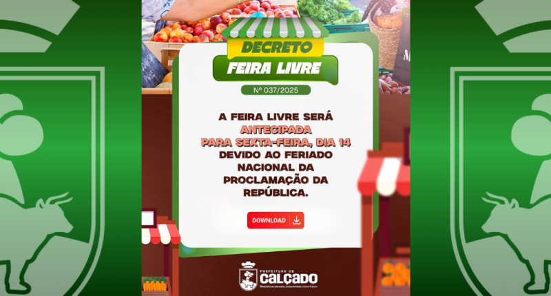 Calçado antecipa feira livre devido ao feriado da Proclamação da República