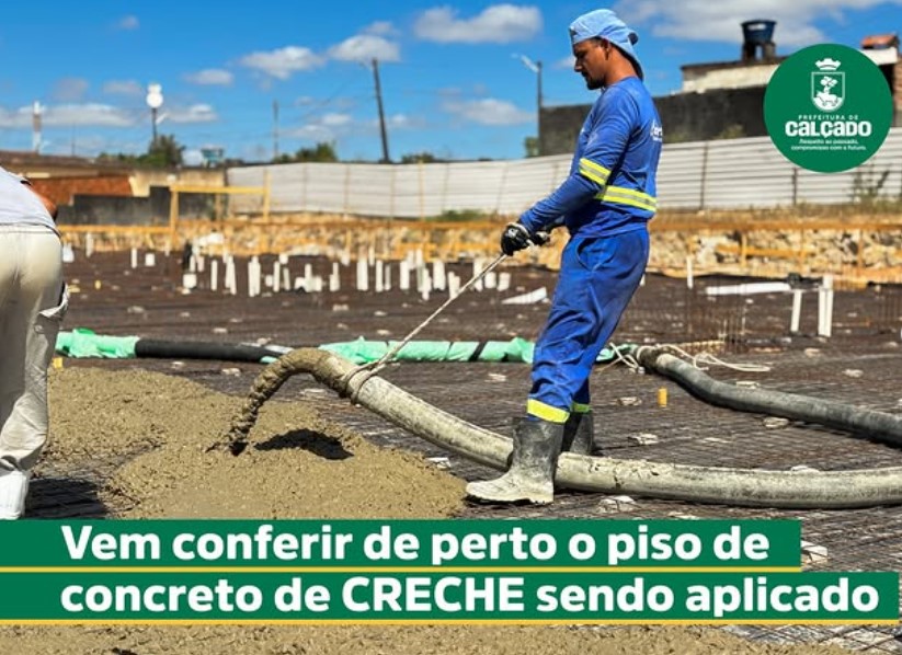 Prefeitura inicia concretagem do piso da nova creche