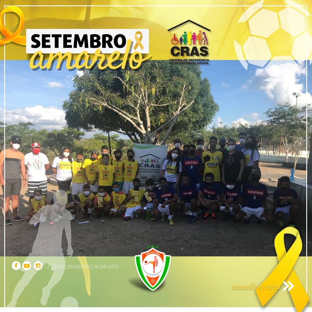 CRAS promove ação do Setembro Amarelo com crianças e adolescentes da escolinha de futebol