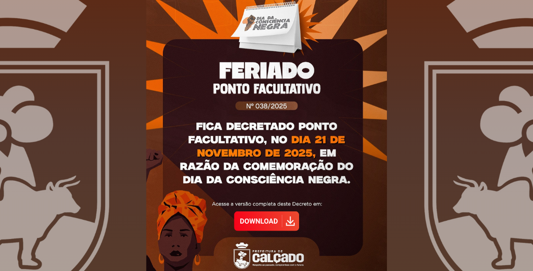 Calçado decreta ponto facultativo no dia 21 de novembro de 2025