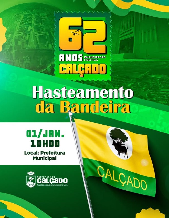 Prefeitura de Calçado convida população para solenidade de hasteamento da bandeira