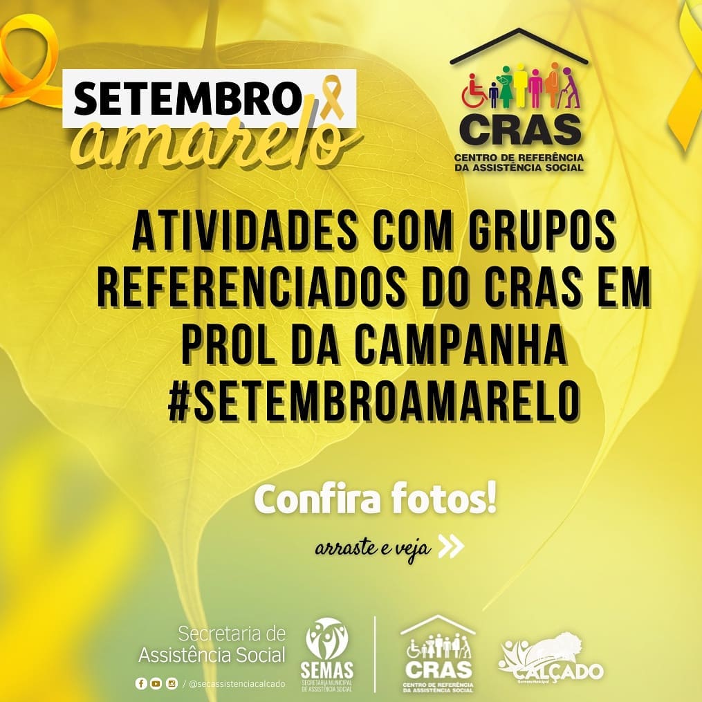 CRAS de Calçado Realiza Atividades em Alusão ao Setembro Amarelo