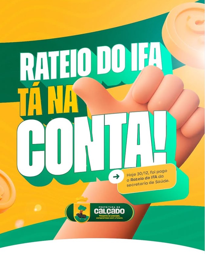 Prefeitura realiza pagamento do rateio do IFA aos profissionais da Saúde