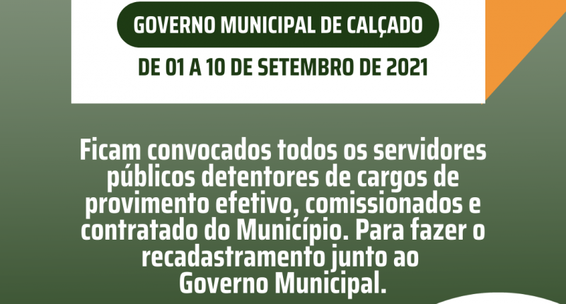 Recadastramento de Servidores Municipais – Instrução Normativa nº 001/2021