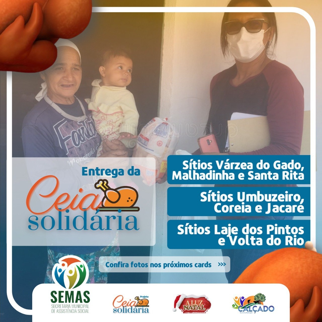 Ceia Solidária leva alimentos e esperança às comunidades rurais de Calçado