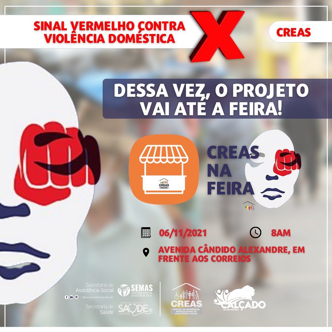 CREAS Promove Ação “Sinal Vermelho” Contra Violência Doméstica em Calçados
